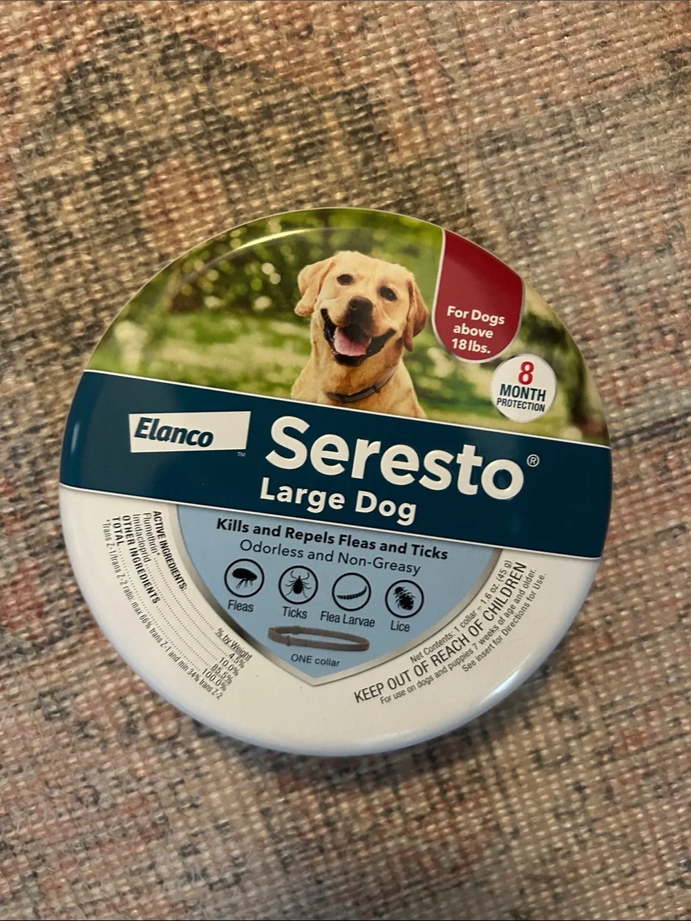 Elanco Seresto Large Dog Flea & Tick Collar - Blue and White